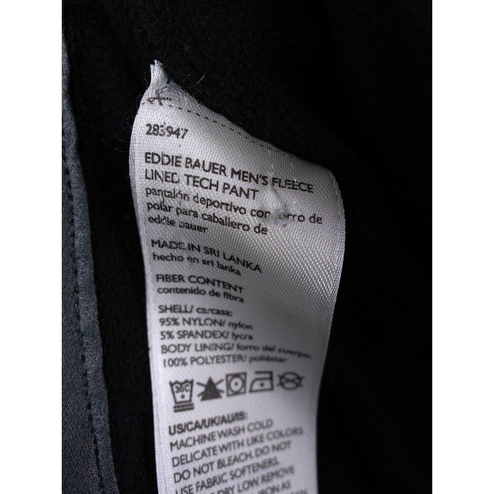 Eddie Bauer Pants Mens 32x30 Black Fleece Lined Tech Side Cargo Pocket Gorpcore - Picture 3 of 16